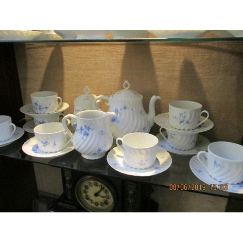 93 - Limoges Blue & White Porcelain Tea Set, (8x)