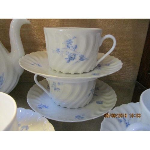 93 - Limoges Blue & White Porcelain Tea Set, (8x)