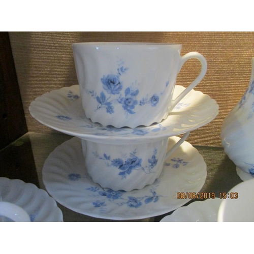 93 - Limoges Blue & White Porcelain Tea Set, (8x)