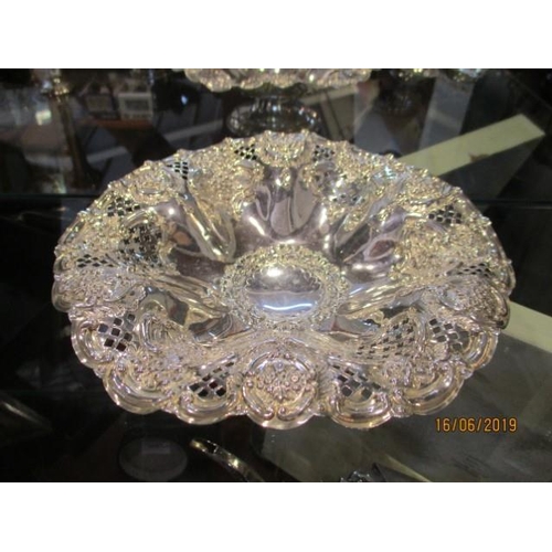 107 - Ornate Hall Marked Silver Bon Bon Dish 94grms