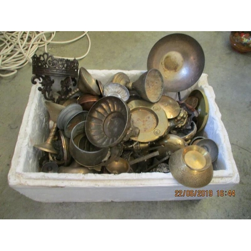 126 - Brass, Copper, White Metal Silver Plated Quantity of Assorted items inc Goblets Bowls and Others