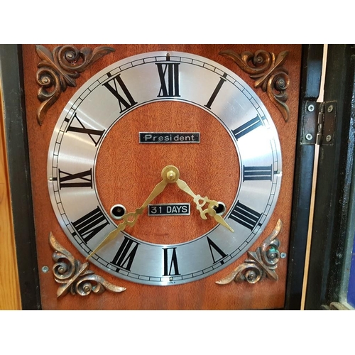 15 - President 31-Day Wall Clock in Wooden Case