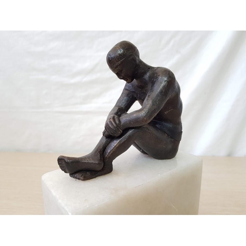 42 - Bronze Seated Nude Figure on Marble Base