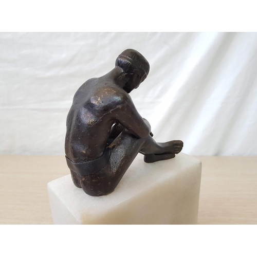 42 - Bronze Seated Nude Figure on Marble Base