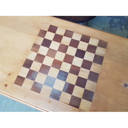 162 - Rectangular Pine Coffee Table with Chess Board in the Top