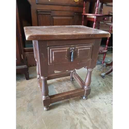 163 - Solid Wood Bedside Unit with Drawer