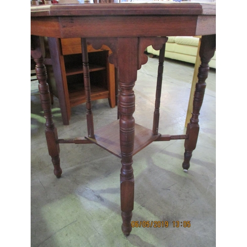 142 - Vintage Wooden Carved Leg Octagonal Occasional Table