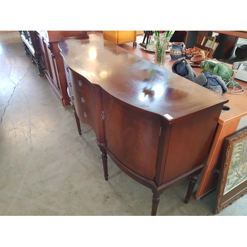 119 - Vintage Mahogany Sideboard with Shaped Front, 3-Drawers and Adjoining Cupboards

Sizes: 168cm x 53cm... 