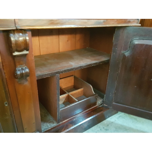 122 - Early Victorian Rococo Style Scottish Mahogany Chiffonier / Mirror Backed Sideboard with Shapely Bev... 