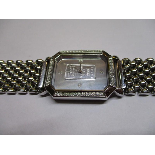 Credit Suisse 999 5 Platinum Ingot Wrist Watch by Brooks and