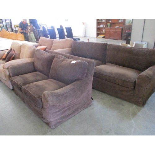 46 - Brown Sofa Set , 2-Seater & 3-Seater Sofa, * Must Go * Clearance *