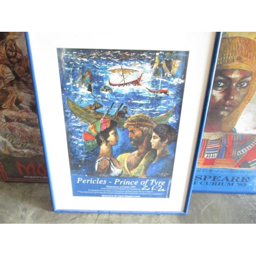 49 - 3 x Shakespeare at Curium Framed Production Posters from the 1990's, * Must Go * Clearance *