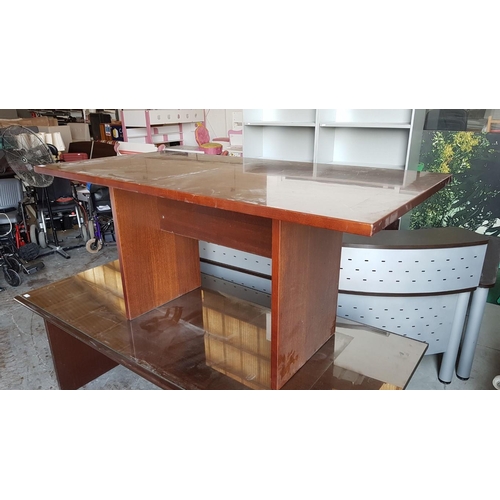 37 - Dark Wood Office Desk / Meeting Table, (160x75x80cm), * Must Go * Clearance *