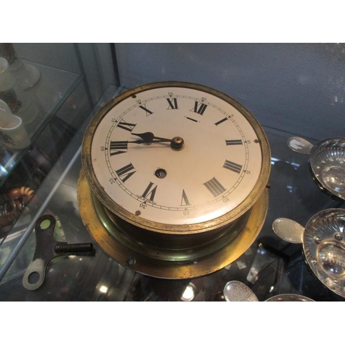 41 - * Must Go * Clearance *Brass Ships Clock with Quartz Movement and Clock Key