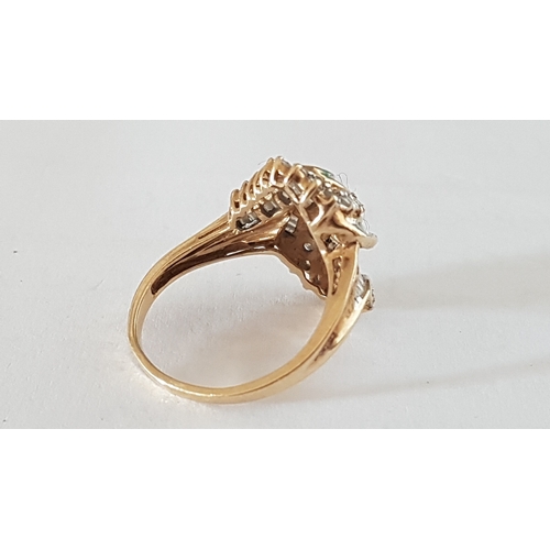 34 - Gold and Diamond Ring; 9ct (375) Gold Ring with Decorative Arrangement of Approx. 27 Round Cut Diamo... 