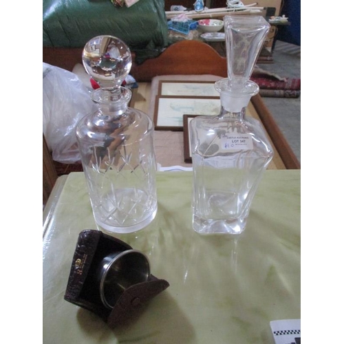 347 - Pair of Glass Decanters with Measuring Cups