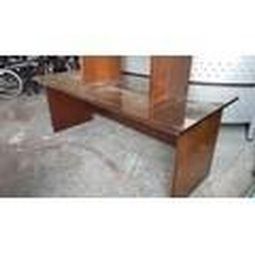 38 - Dark Wood Office Desk with Glass Top
 ( 200x75x90cm )