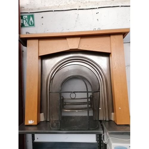 23 - Metal Fireplace with Wood Effect Mantle Surround (Fire Guard not Included)