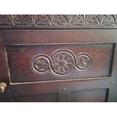 122 - Solid Carved Oak Sideboard / Cupboard Unit