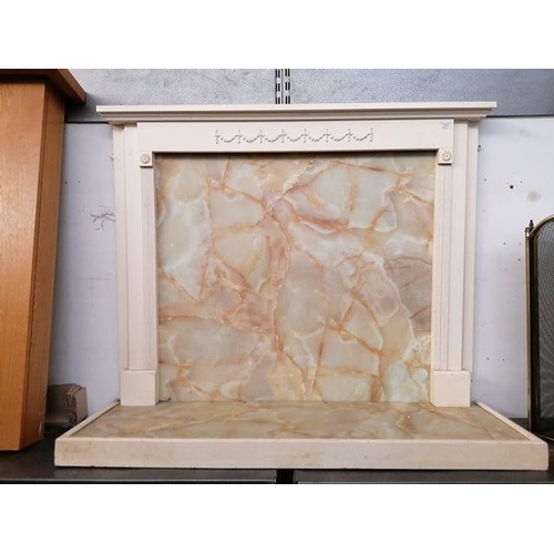 26 - Cream & Onyx Effect Fire Place