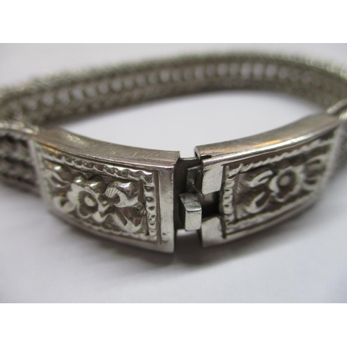 109 - Silver 925. Bracelet , with Decorative Clasp, 34.5g