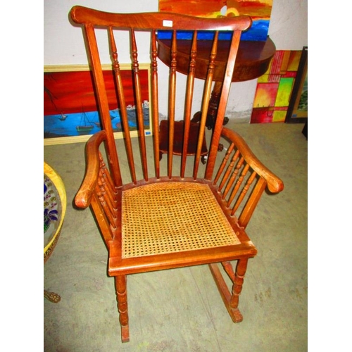 4110 - Farmhouse Style Rocking Chair with Cane Seat