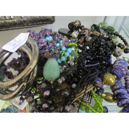 4074 - A Quantity of Necklaces and Jewellery Including Amethyst, Turquoise etc