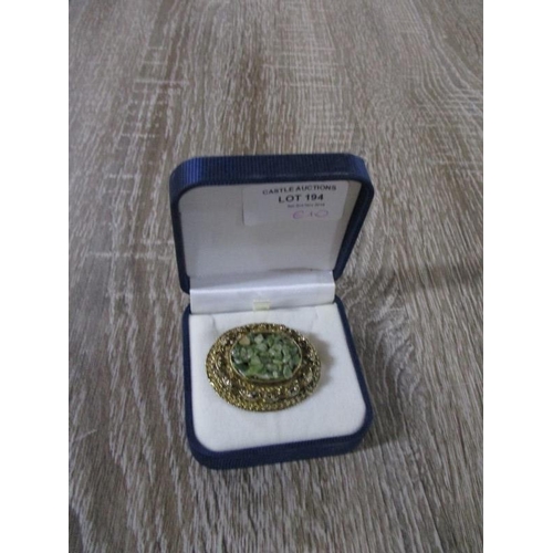 4094 - Gold Colour Brooch with Centre Stones