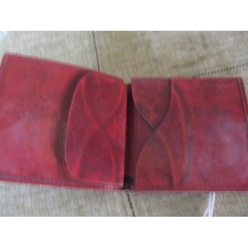 4096 - 1980 Moscow Olympic Gold Plated Badge & Red Leather Wallet