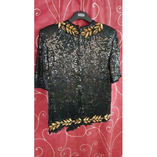 4142 - Frank Usher Ladies Sequin Top, Size S