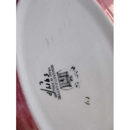 4141 - Pair of ''Peony Rose'' Mailing Long Shallow Oval Dishes