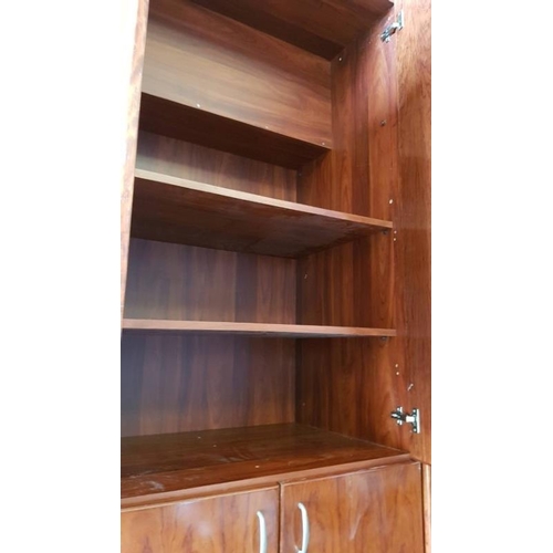 4120 - 3 x Double Wardrobes, with Dark Wood Fronts, Mixture of Shelving and Hanging with Pull Down Rails (A... 