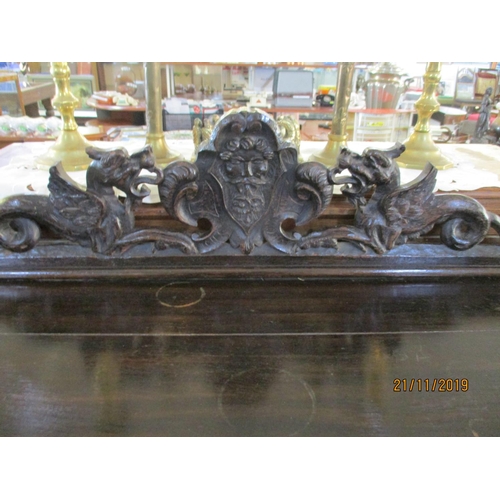 55 - Antique Edwards & Roberts Victorian Heavily Carved Gothic Style Buffet / Sideboard