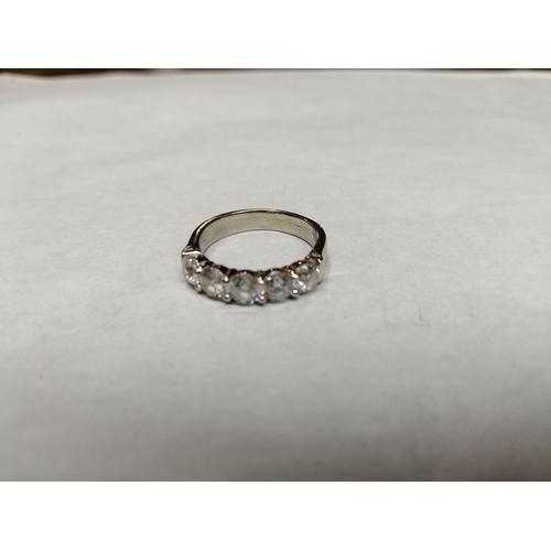 100A - Diamond Eternity Ring Set with 5 x (Matched) 0.25ct Stones in White 14ct Gold Size 7.5 O/P Total Wei... 