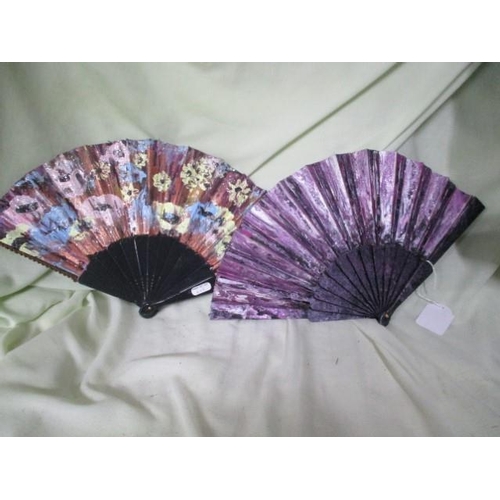 6112 - Pair of Fans Hand Painted by Olga Tregubova Art