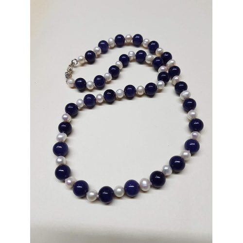 6153 - lapis, Lazu Necklace & Pearls