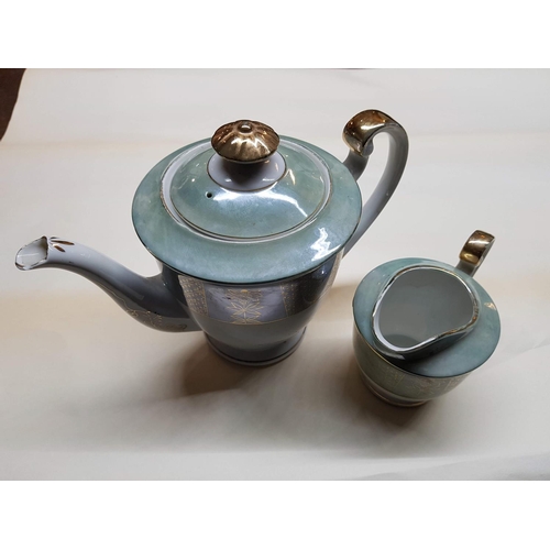 6070 - Large Mint Green Tea Pot and Milk Jug