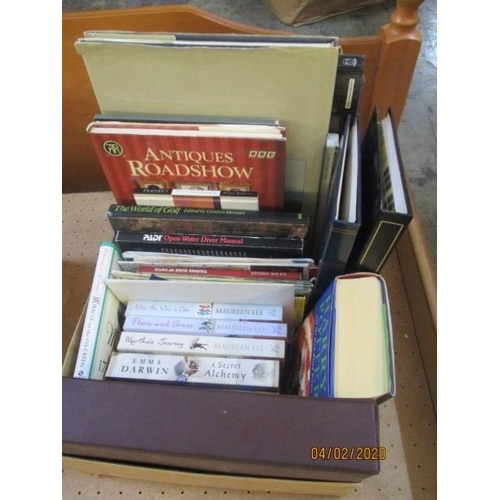 6128 - Box of Travel Books & Paper Backs