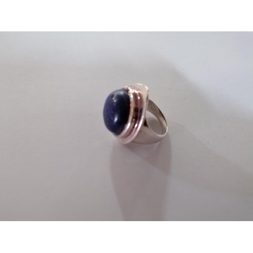 6082 - Large .925 Silver Ring with Lapis Lazuli