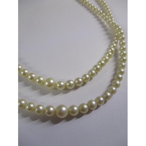 6088 - Double Pearl Necklace (Natural Pearls and Silver Clasp)