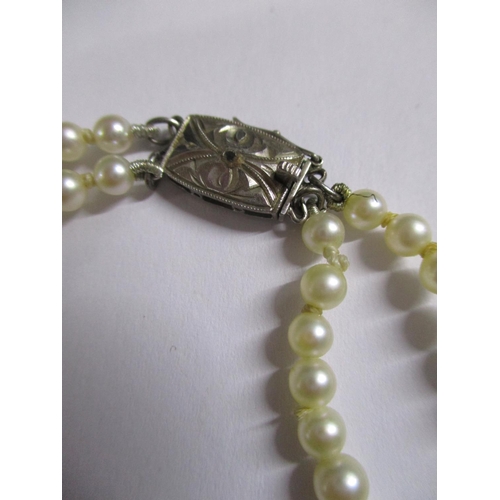 6088 - Double Pearl Necklace (Natural Pearls and Silver Clasp)