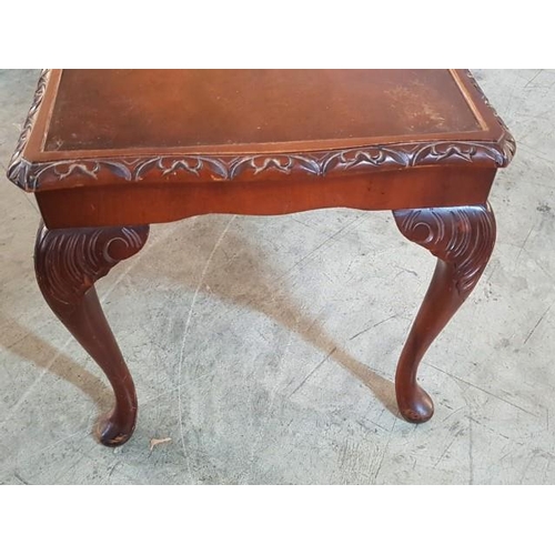 14 - Vintage Style Rectangular Coffee Table with Carved Cabriole Legs (117cm x 47cm x 49cm), (No Glass To... 