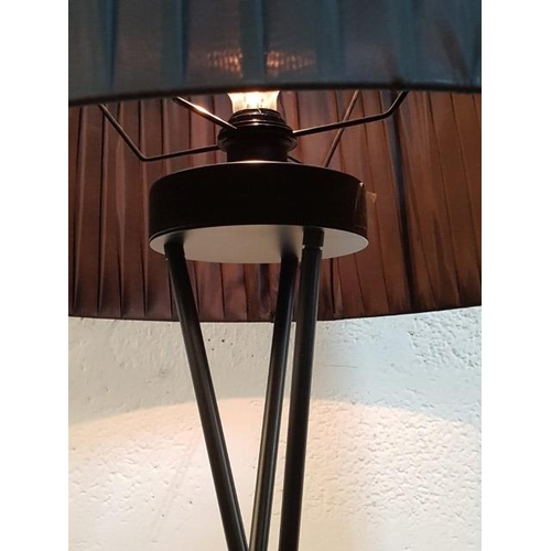 18 - Modern Black Floor Standing Lamp with Black Shade (H: 175cm)