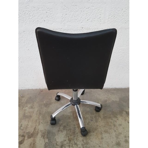 3 - Black Swing Desk Chair - Black Leather Chair