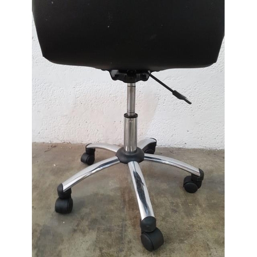 3 - Black Swing Desk Chair - Black Leather Chair