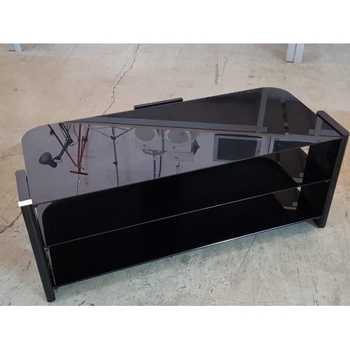 50 - Old Fashion Metal / Glass (Black) TV Unit (45cm x 113cm x 45cm)