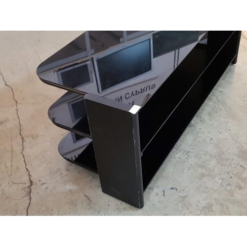 50 - Old Fashion Metal / Glass (Black) TV Unit (45cm x 113cm x 45cm)