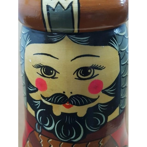 65 - Wooden Russian Bottle Holder (Approx H:35cm)