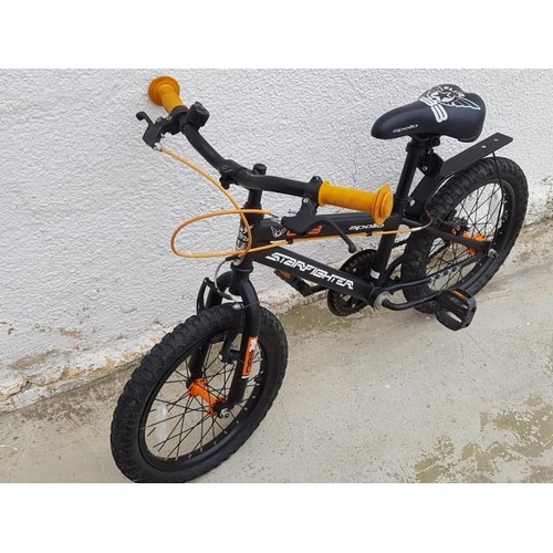 82 - Apollo Black Child's Bike (L:113cm x H:63cm)