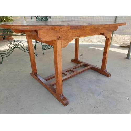 1A - Solid Wood Extendable Oval Garden Table (2m Extended x 1m x H:75cm)